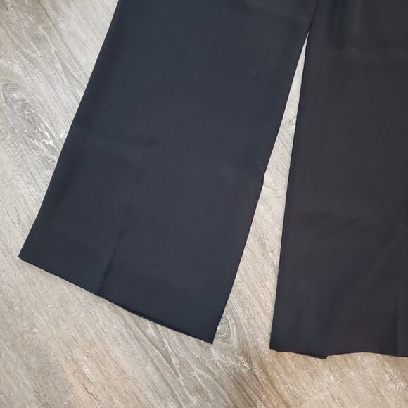 St John Collection Wide Leg Cropped Dress Pants Sz 8 Black - Picture 3 of 6